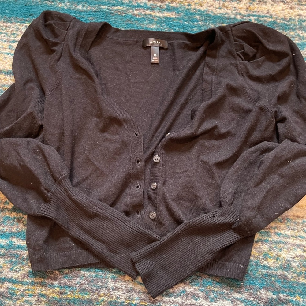 Aqua Women's Black Cardigan Sweater
